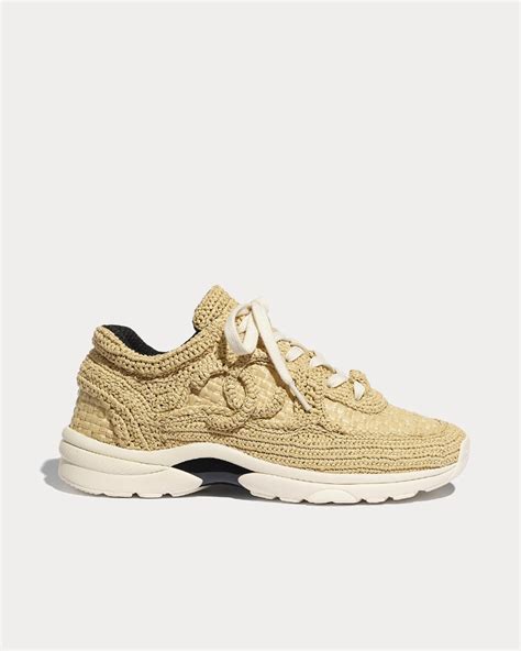 chanel braided raffia sneakers|Chanel shoes.